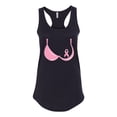thumbnail image 2 of Wild Bobby, Ribbon Pink Bra Breast Cancer Awareness Women Racerback Tank Top, Black, Small, 2 of 7