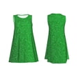 thumbnail image 3 of Bixox Robe Sans Manches à Imprimé Brillant Vert Étincelant pour Femmes avec Poches, Robe Décontractée Longueur Genou pour l'Été-TTTG, 3 of 7