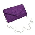 thumbnail image 3 of Premium Lace Paisley Floral Fabric Satin Envelope Flap Clutch Evening Bag, 3 of 5