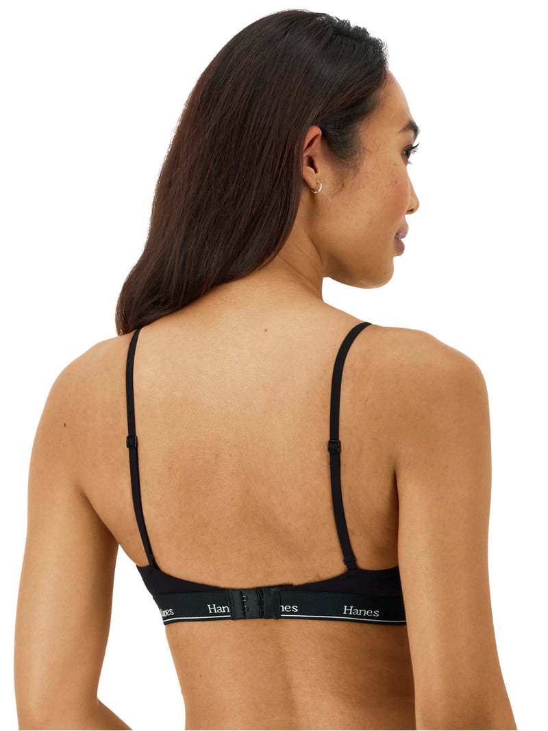 Hanes Originals Women's Stretch Triangle Bra, 2-Pack
