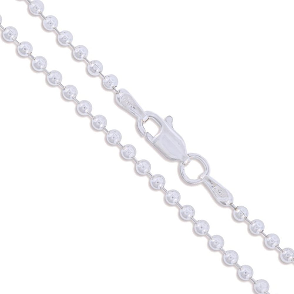 Sterling Silver 925 18" 45cm DIAMOND CUT 1.2mm BALL Chain Necklace 
