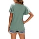 thumbnail image 2 of Camiseta mujer Minnieouse volantes color sólido Verde XL AP011064-09, 2 of 6
