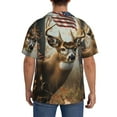 thumbnail image 3 of Sikiie American Wildlife Deer Forest Men's Cuban Shirt, Hawaiian Shirts, Business Casual Button Down Shirts, Short Sleeve Shirt-4X-Large, 3 of 5