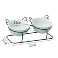 thumbnail image 2 of Cuencos elevados para gatos, platos de alimentación de cerámica, cuencos elevados para comida y agua con inclinación de 15°,, 2 of 5