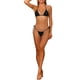 thumbnail image 1 of Conjuntos de bikini de tirantes para mujer, 2 piezas, con cordón, parte inferior tipo tanga triangular, trajes de baño básicos, traje de baño X-Large negro, 1 of 5
