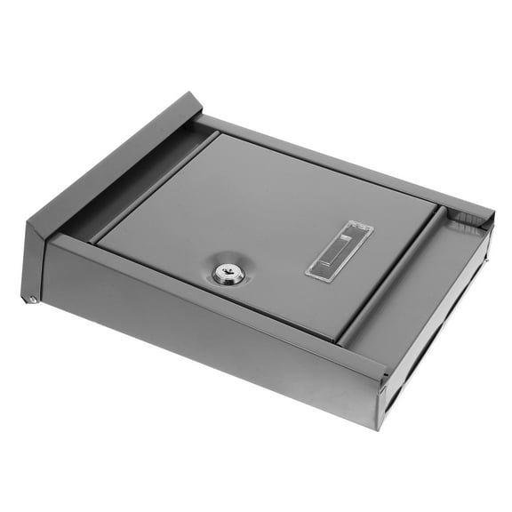 WHAMVOX Wall Mounted Metal Mailbox with Lock Outside Rain-proof Post Box Vintage Iron Decorative Security Mailbox for Grey