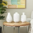 thumbnail image 2 of DecMode 4"W, 8"H Marble Inspired White Ceramic Vase with Varying Shapes, Set of 3, 2 of 9