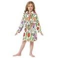 thumbnail image 6 of FORMRS Niños Bathrobe Unisex Hooded Robe Soft Plush Pajamas Sleepwear, Size 7-9T, Vegetables Pattern, 6 of 7