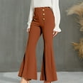 thumbnail image 2 of RQYYD Women's Flared Pants Slim Lounge Leggings Stretch Cargo Pant Casual Comfy High Waist Gym Workout Sweatpants Trousers, 2 of 7