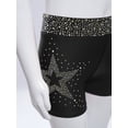 thumbnail image 5 of Hansber Kids Girls Dance Gymnastics Shorts Shiny Rhinestones Elastic Waistband Yoga Tennis Shorts Hot Pants Black 8, 5 of 7