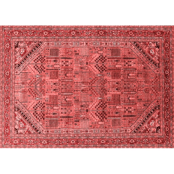 Ahgly Company Indoor Rectangle Oriental Red Industrial Area Rugs, 8' x 10'