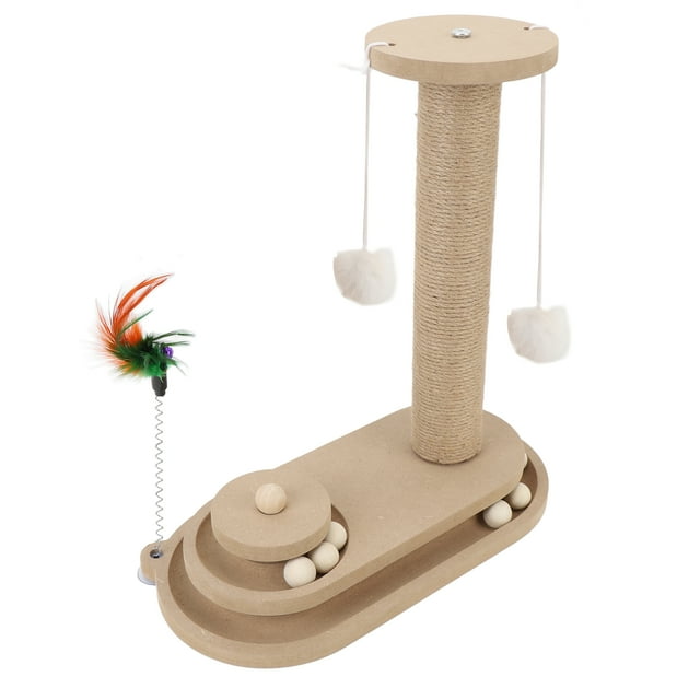 Juguete Con Poste Rascador Para Gatos, Plataforma Giratoria, Tablero De Densidad Fácil De Desmontar, Poste Rascador Para Gatos Agradable Con Bola Para El Hogar
