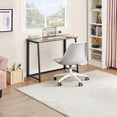thumbnail image 5 of Folding Desk, Small Foldable Desk 47.2" for Small Spaces, Space Saving Computer Table Writing Workstation for Home Office, Easy Assembly,Brown, 5 of 14