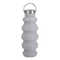 LACKUST 500ml Foldable Silicone Water Bottle, BPA-Free Collapsible Cup with Carabiner for Hiking and Travel