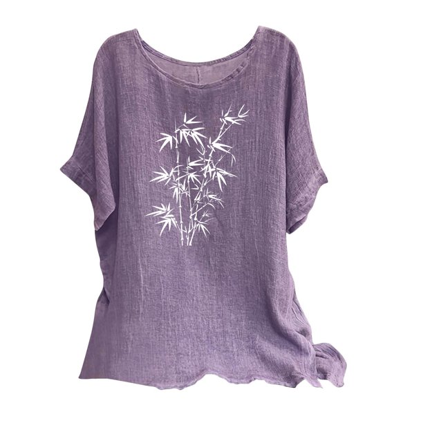 Vestidos Casuales Para Mujer, Blusas De Mujer De Moda Camisetas estampadas de moda para mujer, blusas casuales de lino holgadas de manga corta con cuello redondo y raglán