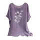 thumbnail image 1 of Vestidos Casuales Para Mujer, Blusas De Mujer De Moda Camisetas estampadas de moda para mujer, blusas casuales de lino holgadas de manga corta con cuello redondo y raglán, 1 of 7