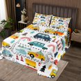 thumbnail image 2 of Erosebridal Cartoon Car Coverlet Set Queen, Morning Transportation Bedding Set, Construction Site Sign Decor 3 Pieces, 2 of 5