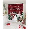 thumbnail image 3 of Red Christmas Snowman Shower Curtain, Snowflake Xmas Trees Black Buffalo Plaid Waterproof Washable Boho Funny Cute Shower Curtains Set for Bathroom Farmhouse Bathtubs Decor with Hook, 72"Wx72"L, 3 of 7