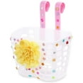 thumbnail image 5 of MINI-FACTORY Kid's Bike Basket, Cute Flower + Bling DIY Crystal Stickers Bicycle Front Handlebar Basket for Kid Girls (White), 5 of 5