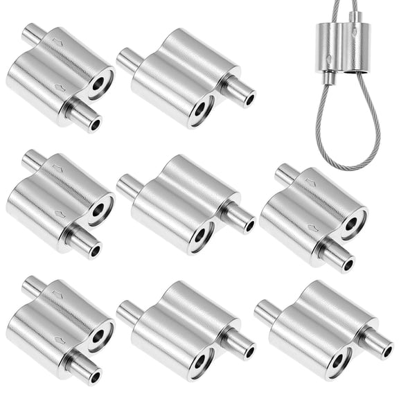 M3 Wire Rope Cable Clamp for 1/16 Inch Rope, 8 Pcs 1/16" Two Way Wire Rope Clips, Alloy Double Holes Wire Cable Fastener Clip