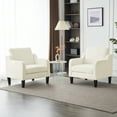 thumbnail image 7 of Ktaxon Accent Chair with Thick Cushion, Mid-Century Modern Single Sofa Chenille Armchair for Living Room, Bedroom Creamy White, 7 of 7
