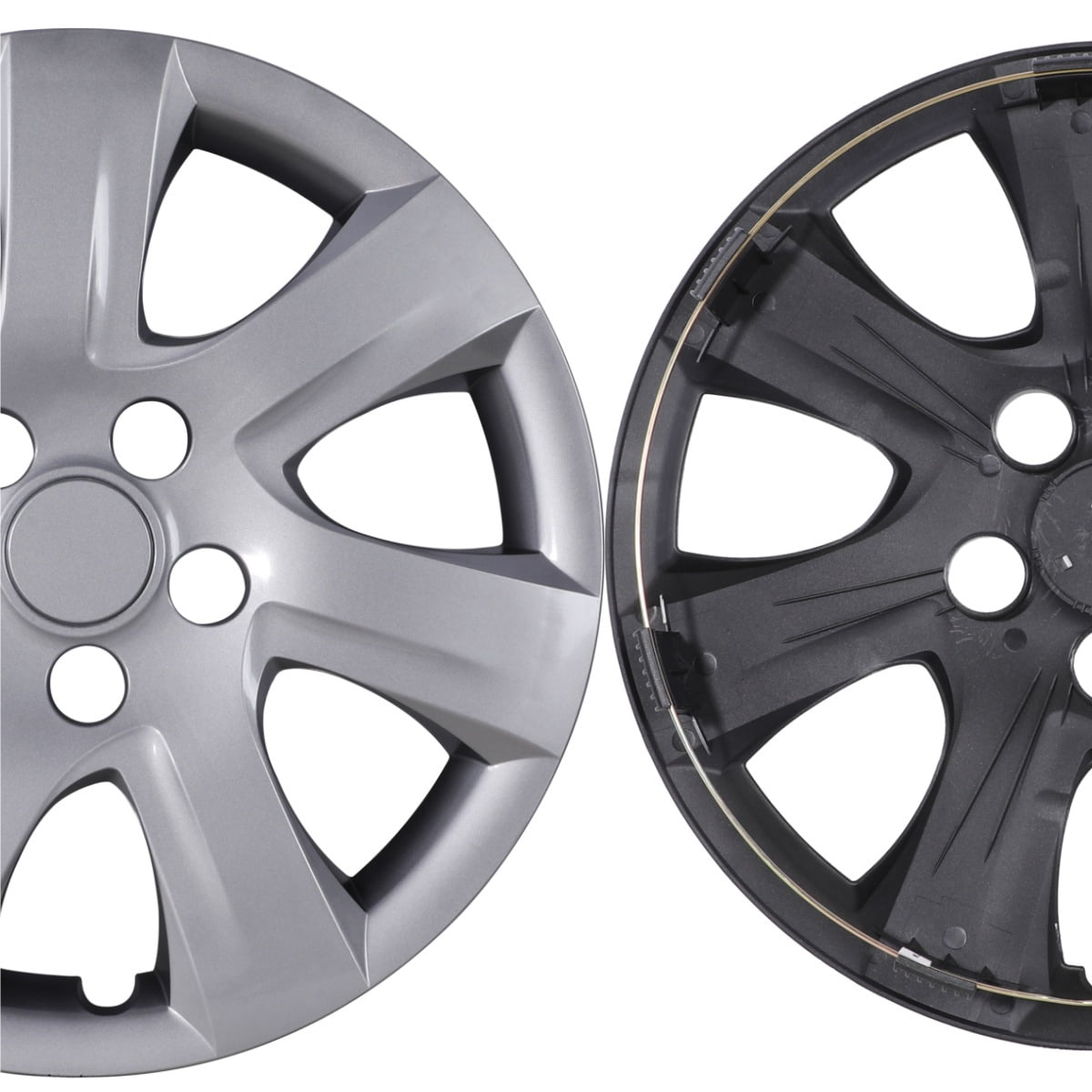 (4 Pack)16" Set of 4 Hubcaps Wheel Rims Cover for 2007-2011 Toyota Camry / Camry Hybrid Compatible with Steel Wheels Snap on Installation,Lacquer
