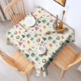 thumbnail image 2 of Beige Christmas Santa Pattern Square Tablecloth,Waterproof Square Table Cover,Wipeable Spillproof Washable Table Cover for Home Kitchen Party Decor 60"x60"(152x152cm), 2 of 6