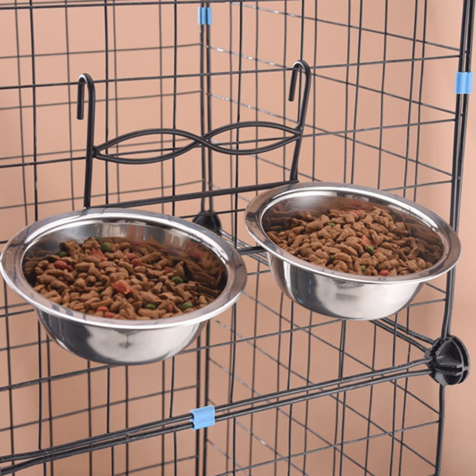 Pet Supplies Stainless Steel Coop Cup food or Water Bowl For Dog Bird Cage Crate 