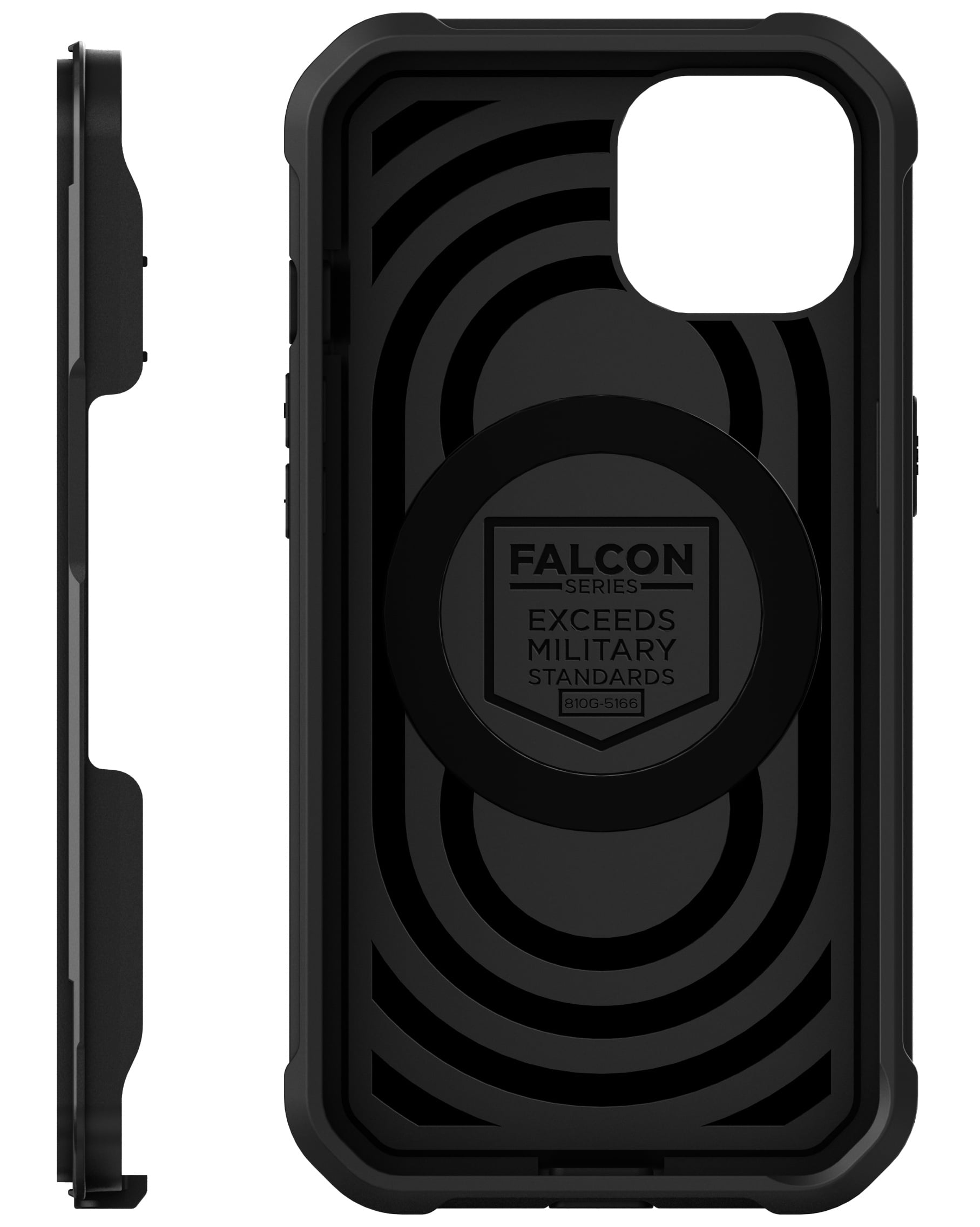 Encased FalconShield Designed for iPhone 13 Mini Case with Screen Protector and Belt Clip Holster, Protective Full Body Built-in Cover with Holder - Black