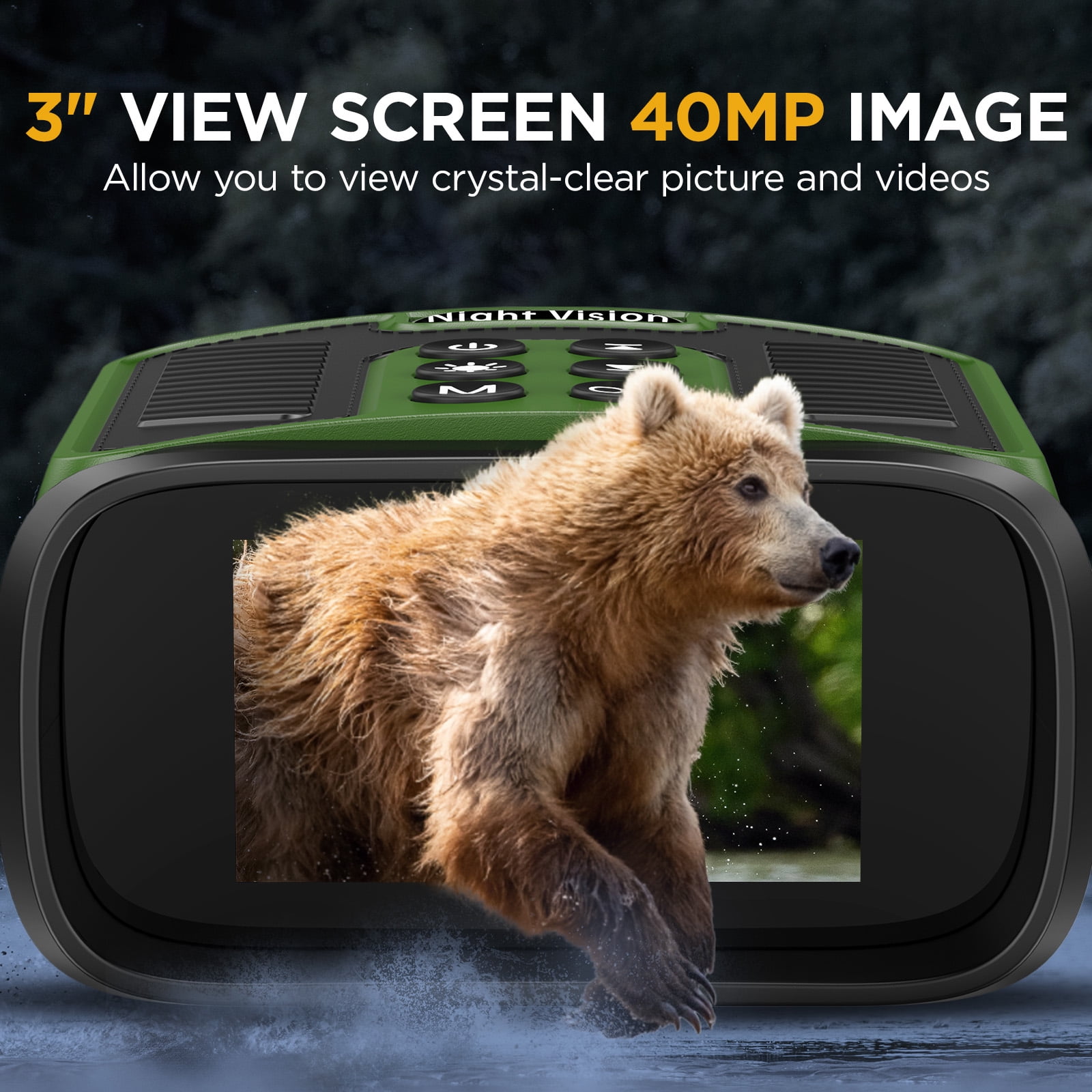 LAKWAR 8X Night Vision Binoculars for Total Darkness with 32G TF Card Infrared Digital Night Vision Binocular with Large Viewing Screen Hunting Binoculars for Day and Night