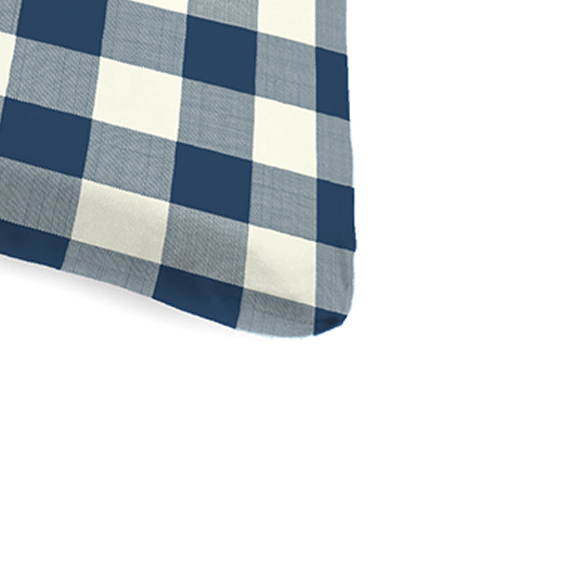 Jordan Manufacturing 74" x 22" Navy Buffalo Check Rectangular Outdoor Chaise Lounge Cushion with Ties