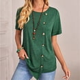 thumbnail image 3 of Mittory Womens Tops Short Sleeve Button Side Asymmetrical Shirts Tunics Basic Fashion Summer Clothes, 3 of 8