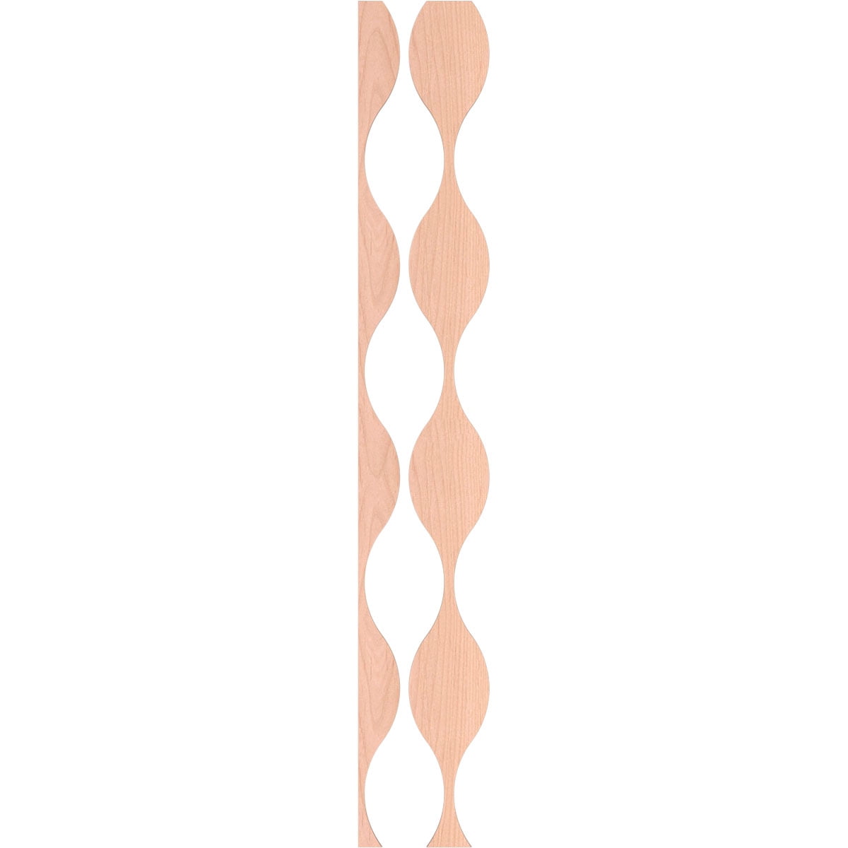 Ekena Millwork 94"H x 1/4"T Ozark Adjustable Wood Decorative Slat Wall Panel Kit, Alder (contains 8 Slats + 1 Straight Edge Starter Slat)