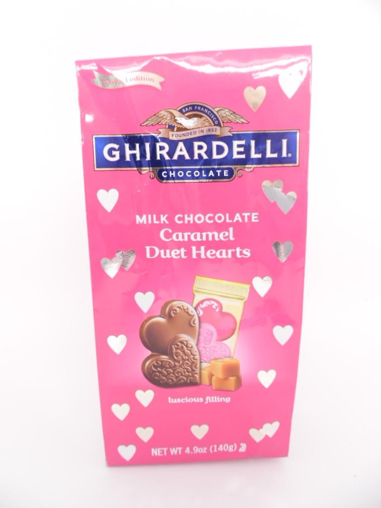 Ghirardelli Valentine's Day Milk Chocolate Carmel Duet Hearts 4.9 oz