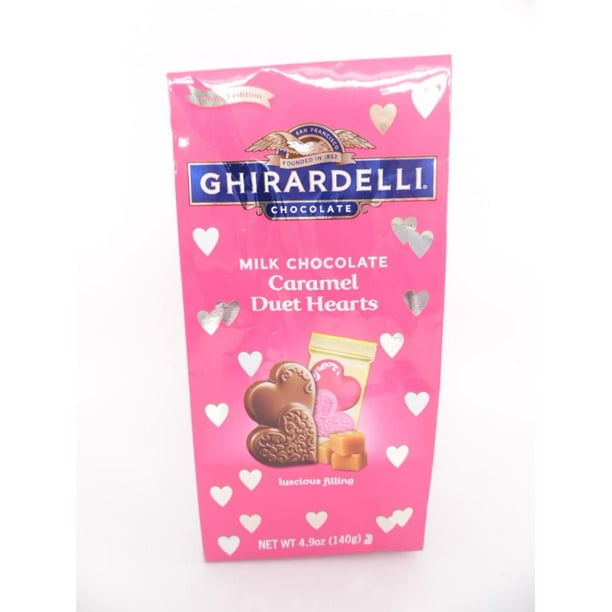 Ghirardelli Valentine's Day Milk Chocolate Carmel Duet Hearts 4.9 oz