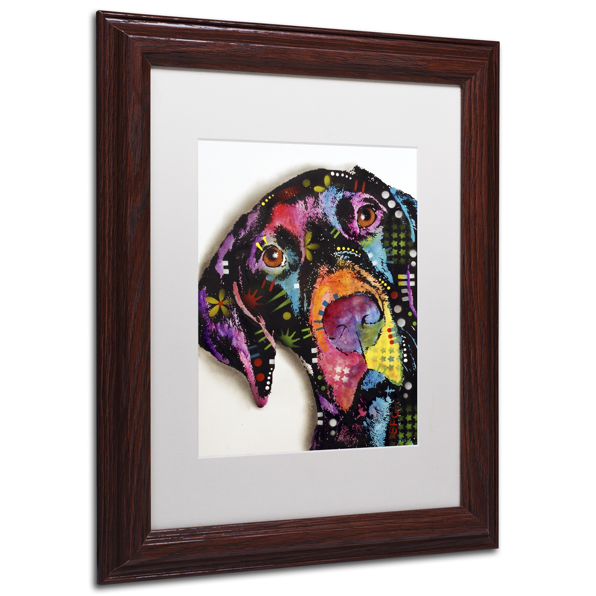 Trademark Fine Art "Pointer" Canvas Art by Dean Russo, White Matte, Wood Frame