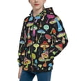 thumbnail image 2 of Pofeuu Bright Mushrooms Print Teenage Zipper Hoodie Sweatshirts Hooded Casual Jackets With Pocket For Boys Girls-Medium, 2 of 6
