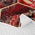 thumbnail image 5 of Erosebridal Marble Hexagon Gold Leaf Quilt Full,Red Geometric Print Full Bedspread Sets For Adults,3-Piece, 5 of 7