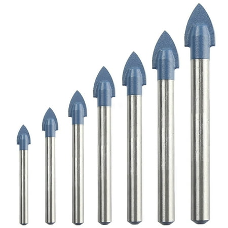 

7pcs Titanium Coated Glass Drill Alloy Drill Bits Set Incisive Spear Head Drill Glass Tile