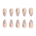 thumbnail image 1 of Clearance! Spring On Nails Almond Shape Nails with Small Flower Designs Floral Artificial Nails Medium Length Spring Summer Glue On Nails Flowers Stick On Nails for Nail Stickers,Pink, 1 of 5