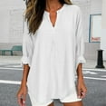 thumbnail image 3 of White Women's Long Sleeve T-shirt, Women'S Pleated Square Neck Long Sleeve Cotton Faux Oversized T Shirt,Women's Long sleeve T-shirt XXL, 3 of 4