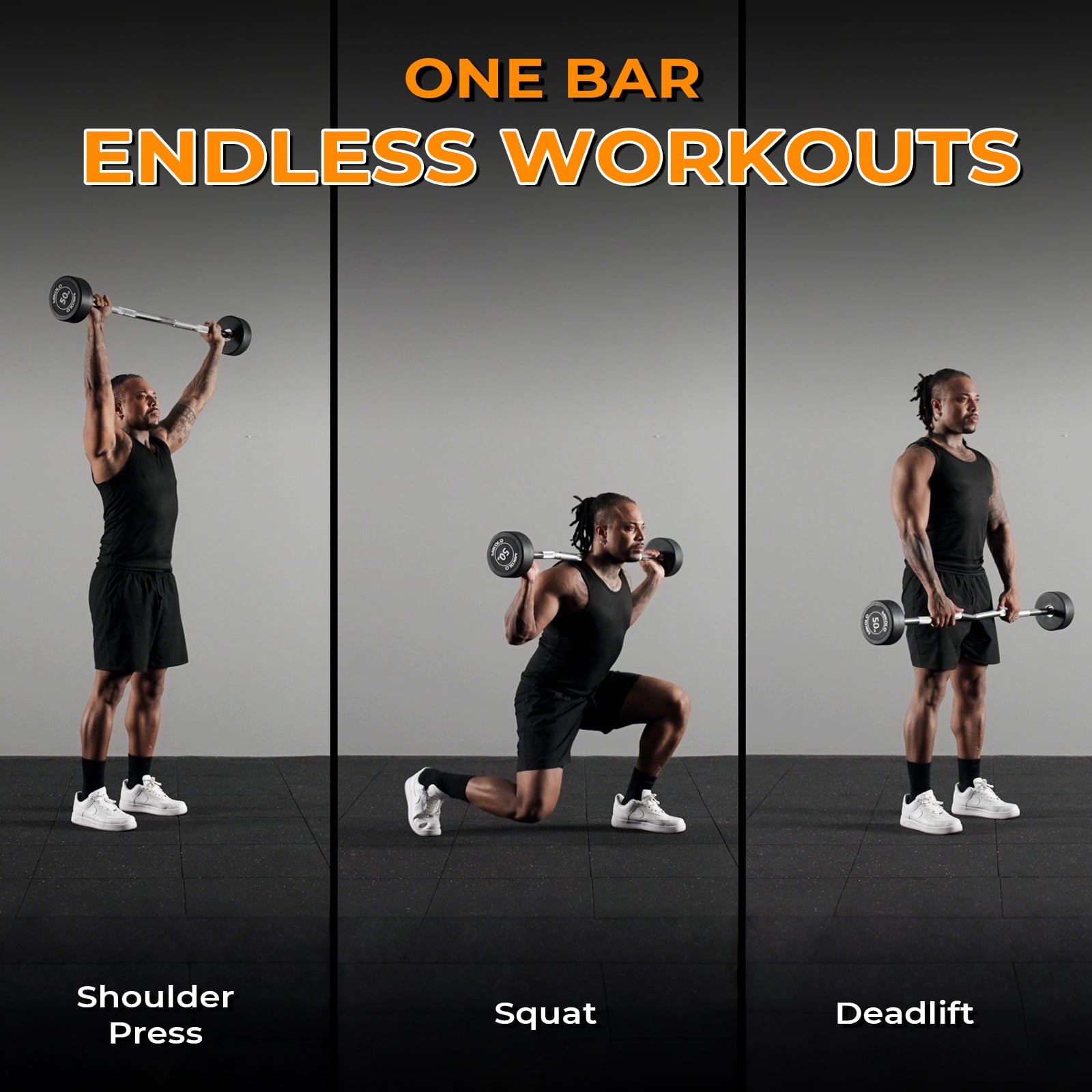 Mikolo Rubber Coated Fixed Weight EZ Curl Barbell, Pre-Loaded Weights EZ Curl Solid Steel Barbells, Weighted Bar for Weightlifting Exercise （10-50LBS）