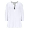 thumbnail image 3 of Craaazy Womens Shirts V-neck 3/4 Sleeve Womens Tops Button Tunic Blouse Gifts for Women, 3 of 9