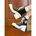 thumbnail image 3 of Zapatos de lona de tacón alto para mujer, zapatillas deportivas de moda, zapatos casuales para caminar., 3 of 5