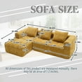 thumbnail image 2 of SOULART 98.42" Cloud Couch, Yellow Modern Modular Sectional Sofa with Chaise Longue, Chenille Fabric, Small Side Pockets, Suitable for Living Room, 2 of 10