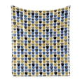 thumbnail image 1 of Abstract Soft Flannel Fleece Throw Blanket, Surreal Pattern with Different Ornamental Shapes Hand Drawn Like, Cozy Plush for Indoor and Outdoor Use, 70" x 90", Yellow Blue Charcoal Grey, by Ambesonne, 1 of 6