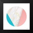 thumbnail image 2 of Seven Trees Design 15x15 Black Modern Framed Museum Art Print Titled - Pink Marble Circle III, 2 of 5