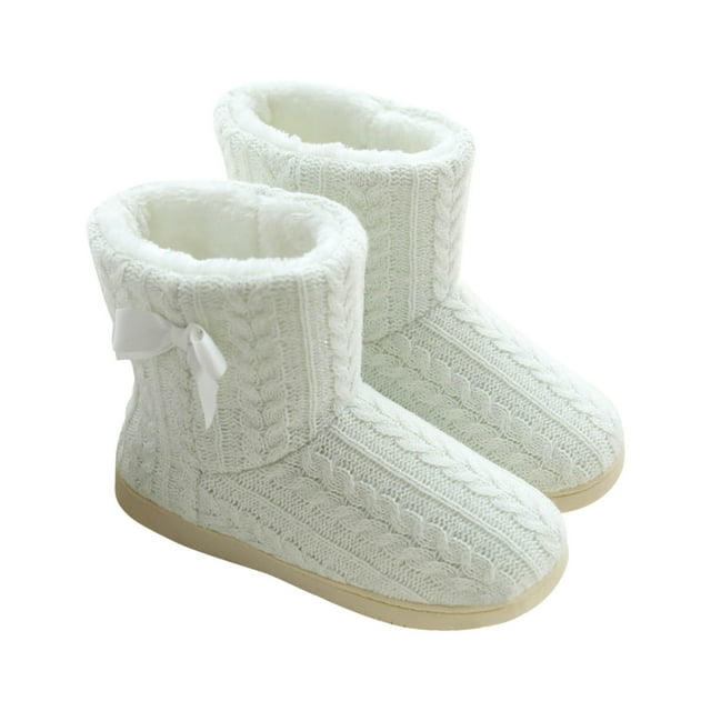 Zapatillas de invierno suaves y cálidas para mujer de botas de interior con suela suave y silenciosa para correr, botas vaqueras.