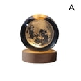 thumbnail image 1 of CZQIKEDA 3D Planet Crystal Ball,USB 3D Moon Planet Globe Galaxy Night Light,LED Crystal Ball Table Lamp,Creative 3D Glowing Planetary Galaxy Astronaut Ball Night E4O8, 1 of 5