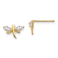 thumbnail image 1 of 14K Yellow Gold Madi K CZ Children's Dragonfly Post Earrings, 1 of 2
